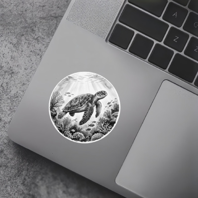 Meeresschildkr�ten in der Wildnis Aufkleber Bunt - Ansicht 7