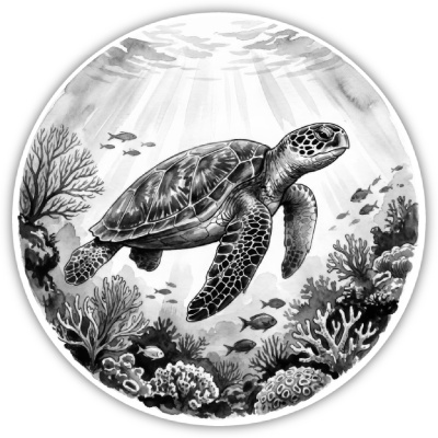 Wandtattoo  Meeresschildkr�ten in der Wildnis 