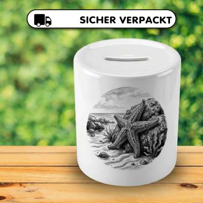 Spardose mit dem Motiv Seestern in der Wildnis - Ansicht 4