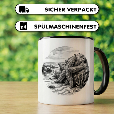 Tasse mit dem Motiv Seestern in der Wildnis - Ansicht 4