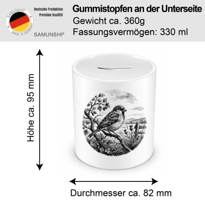 Spardose mit dem Motiv Spatz in der Wildnis - Ansicht 2