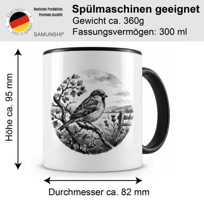 Tasse mit dem Motiv Spatz in der Wildnis - Ansicht 2