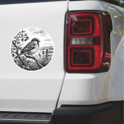 Spatz in der Wildnis Aufkleber Bunt - Ansicht 2