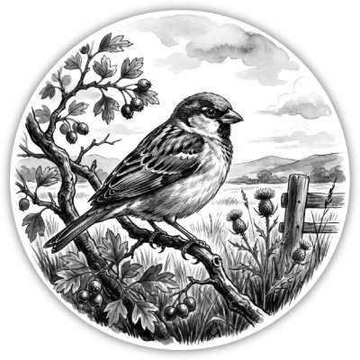 Spatz in der Wildnis Aufkleber Bunt