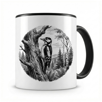 Tasse mit dem Motiv Specht in der Wildnis