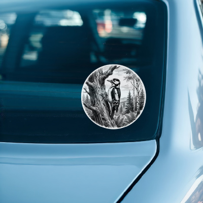 Specht in der Wildnis Aufkleber Bunt - Ansicht 3