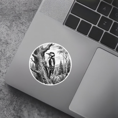 Specht in der Wildnis Aufkleber Bunt - Ansicht 7