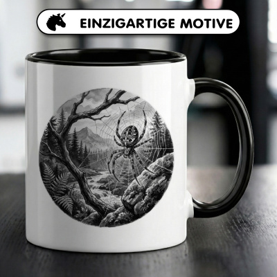 Tasse mit dem Motiv Kreuzspinne in der Wildnis - Ansicht 3