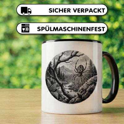 Tasse mit dem Motiv Kreuzspinne in der Wildnis - Ansicht 4