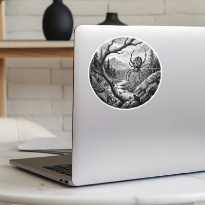 Kreuzspinne in der Wildnis Aufkleber Bunt - Ansicht 5