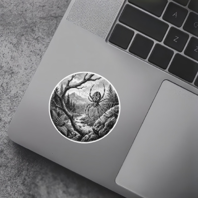 Kreuzspinne in der Wildnis Aufkleber Bunt - Ansicht 7