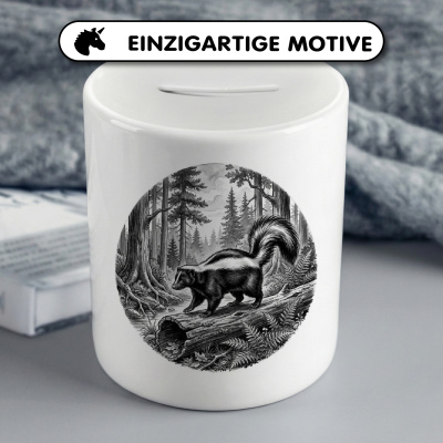 Spardose mit dem Motiv Stinktier in der Wildnis - Ansicht 3