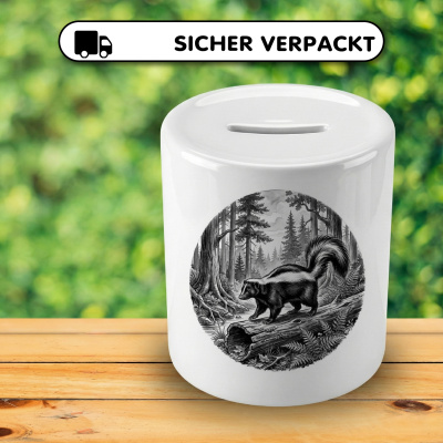 Spardose mit dem Motiv Stinktier in der Wildnis - Ansicht 4