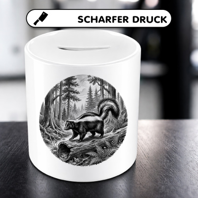 Spardose mit dem Motiv Stinktier in der Wildnis - Ansicht 5