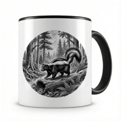 Tasse mit dem Motiv Stinktier in der Wildnis