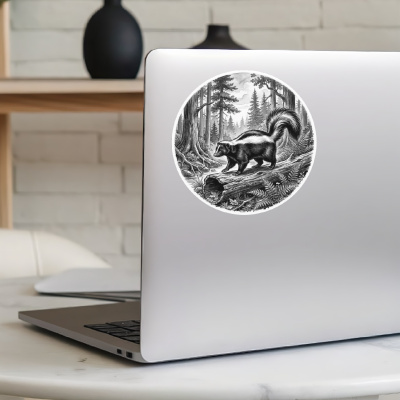 Stinktier in der Wildnis Aufkleber Bunt - Ansicht 5