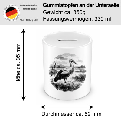 Spardose mit dem Motiv Storch in der Wildnis - Ansicht 2
