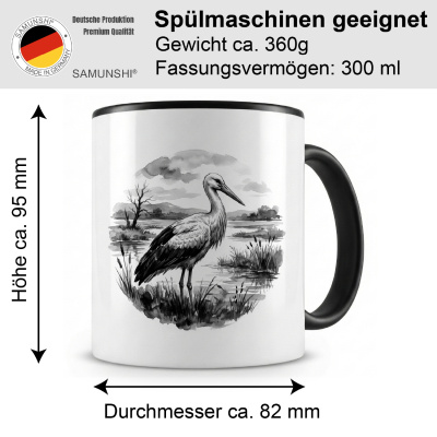 Tasse mit dem Motiv Storch in der Wildnis - Ansicht 2