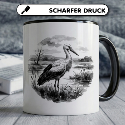 Tasse mit dem Motiv Storch in der Wildnis - Ansicht 5