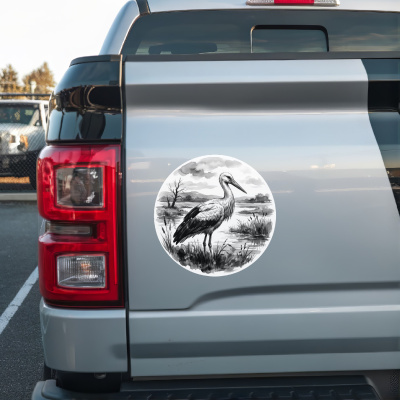 Storch in der Wildnis Aufkleber Bunt - Ansicht 2