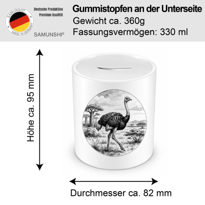 Spardose mit dem Motiv Strau� in der Wildnis - Ansicht 2
