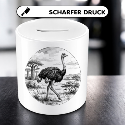 Spardose mit dem Motiv Strau� in der Wildnis - Ansicht 5