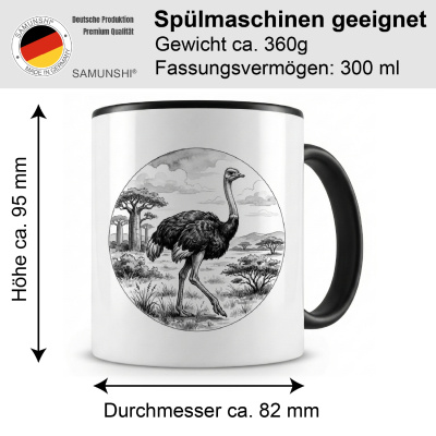 Tasse mit dem Motiv Strau� in der Wildnis - Ansicht 2