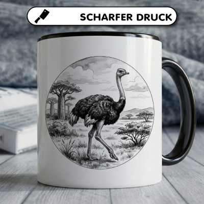 Tasse mit dem Motiv Strau� in der Wildnis - Ansicht 5