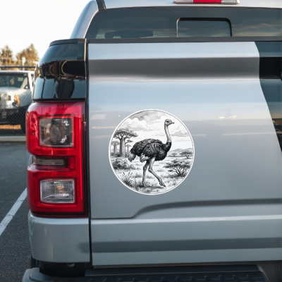 Strau� in der Wildnis Aufkleber Bunt - Ansicht 2