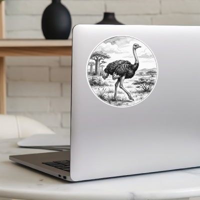 Strau� in der Wildnis Aufkleber Bunt - Ansicht 5