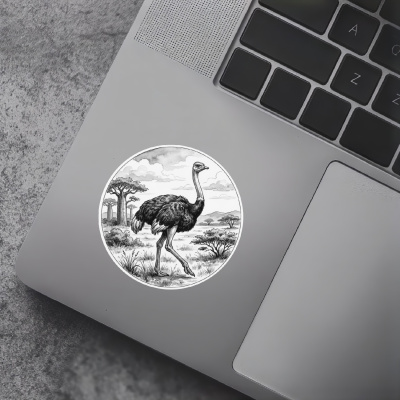 Strau� in der Wildnis Aufkleber Bunt - Ansicht 7