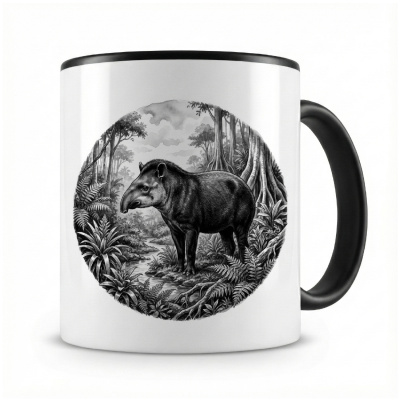 Tasse mit dem Motiv Tapir in der Wildnis