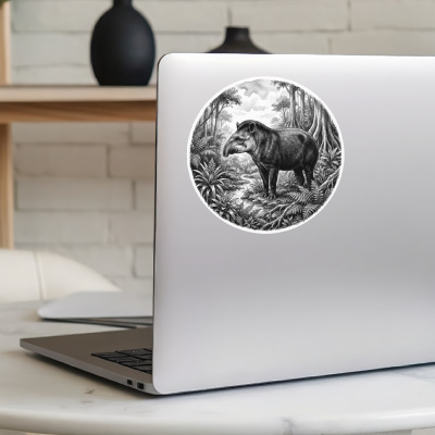 Tapir in der Wildnis Aufkleber Bunt - Ansicht 5