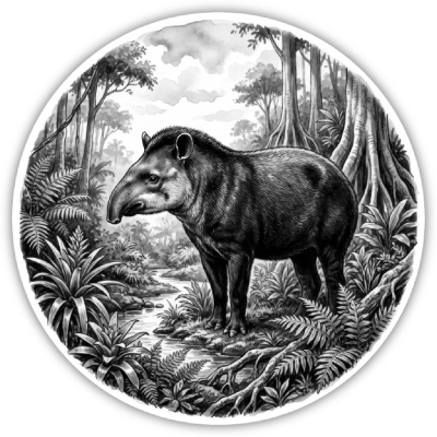 Wandtattoo  Tapir in der Wildnis 