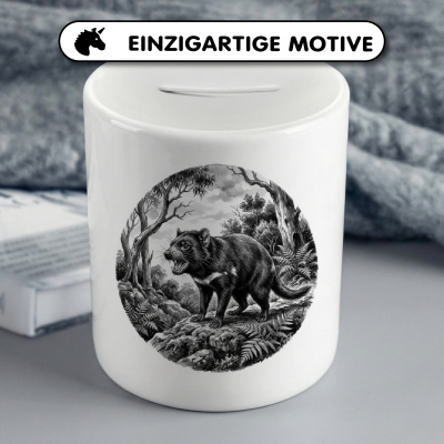 Spardose mit dem Motiv Tasmanischer Teufel in der Wildnis - Ansicht 3