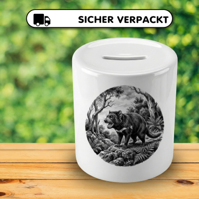 Spardose mit dem Motiv Tasmanischer Teufel in der Wildnis - Ansicht 4