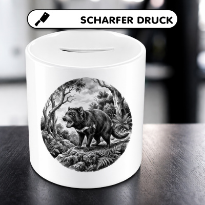 Spardose mit dem Motiv Tasmanischer Teufel in der Wildnis - Ansicht 5