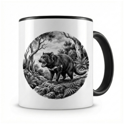 Tasse mit dem Motiv Tasmanischer Teufel in der Wildnis