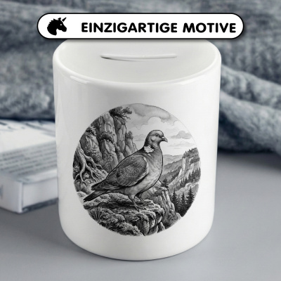 Spardose mit dem Motiv Taube in der Wildnis - Ansicht 3