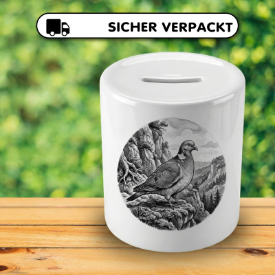 Spardose mit dem Motiv Taube in der Wildnis - Ansicht 4