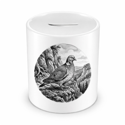 Spardose mit dem Motiv Taube in der Wildnis