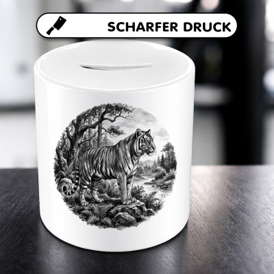 Spardose mit dem Motiv Tiger in der Wildnis - Ansicht 5