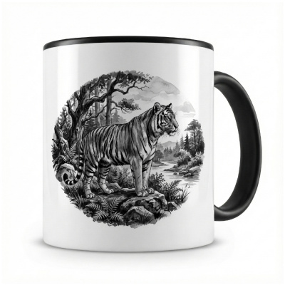 Tasse mit dem Motiv Tiger in der Wildnis
