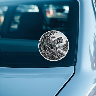 Tiger in der Wildnis Aufkleber Bunt - Ansicht 3