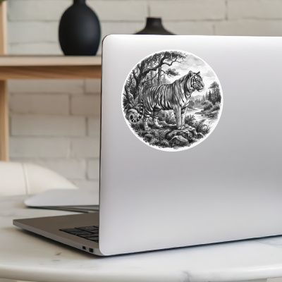 Tiger in der Wildnis Aufkleber Bunt - Ansicht 5