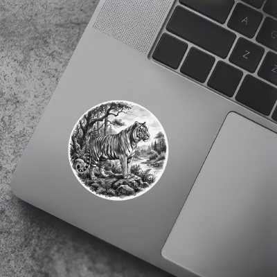 Tiger in der Wildnis Aufkleber Bunt - Ansicht 7