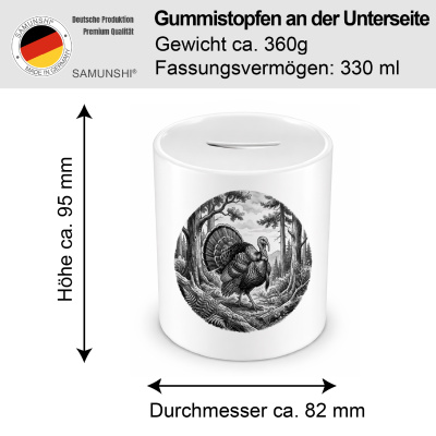 Spardose mit dem Motiv Truthahn in der Wildnis - Ansicht 2