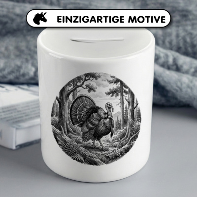 Spardose mit dem Motiv Truthahn in der Wildnis - Ansicht 3