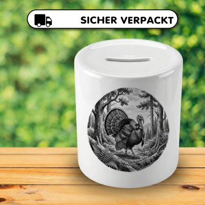 Spardose mit dem Motiv Truthahn in der Wildnis - Ansicht 4