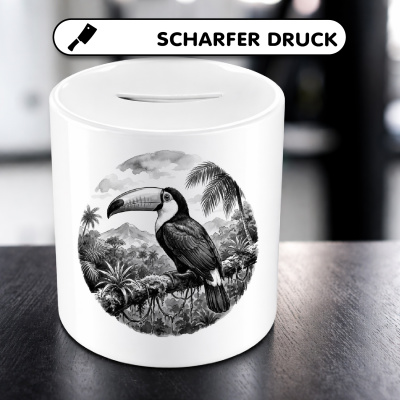 Spardose mit dem Motiv Tukan in der Wildnis - Ansicht 5